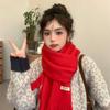 Thicken Winter Cashmere Scarves Plush Long Shawl Simple Winter Wool Scarf  Autumn Winter