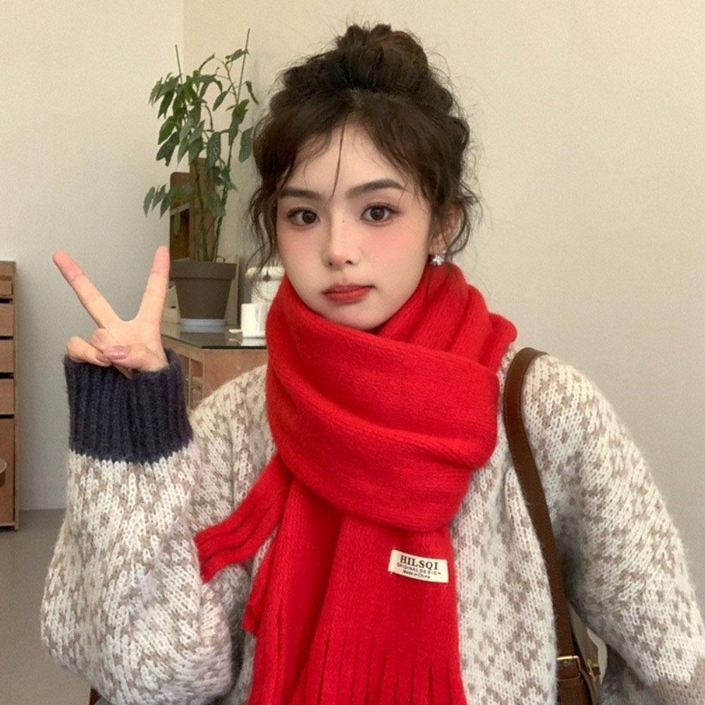 Thicken Winter Cashmere Scarves Plush Long Shawl Simple Winter Wool Scarf  Autumn Winter
