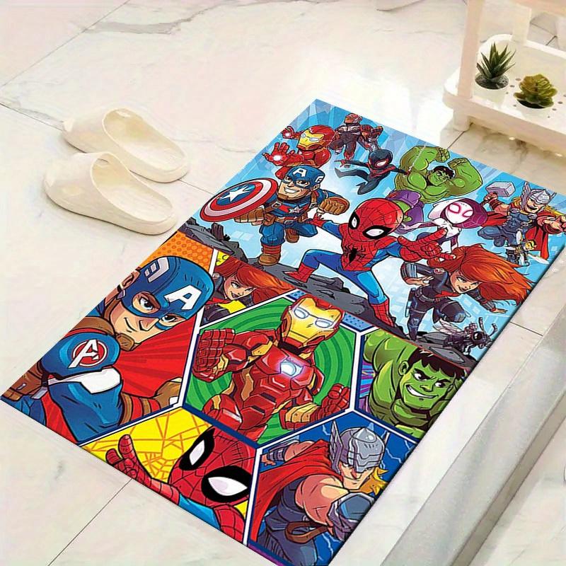 1ks Koberček Marvel Avengers Super hrdinovia, Protišmyková podložka na podlahu, Dizajn s kreslenými postavičkami, Mäkký zamat, Dekorácia izby, Umývateľný