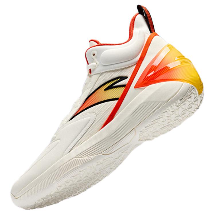 Anta Slip Resistant Coverage Abrasion Resistant High top Basketball Shoes Men's White Orange Red Sneakers 912511604Q-1