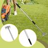 Garden Weed Puller Manual Remover Rake Hand Hoe Stainless Steel Sturdy with Ergonomic Handle