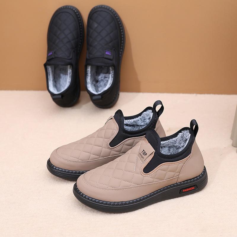 2025 New Cotton Shoes Women's Snow Boots Winter Fleece Thickened and Warm One-foot Non-slip Waterproof Cotton Boots Mom Shoes