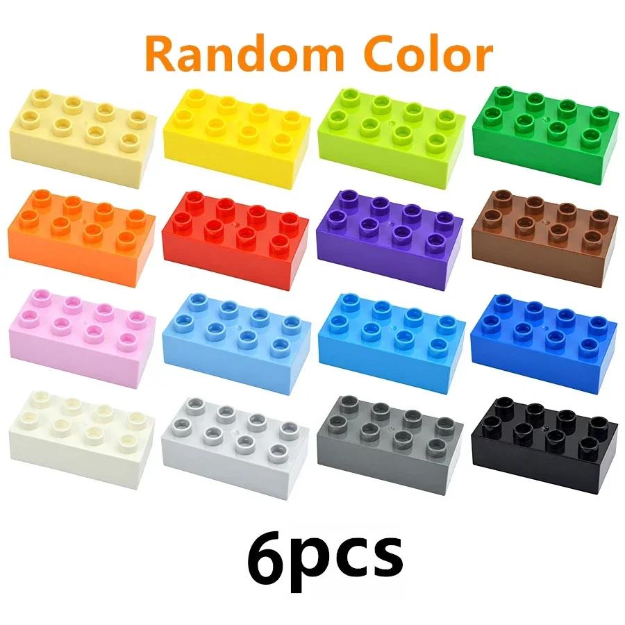 Big Size Slide Race Run Track Ball Brick Large Particle Building Block Funnel Slide Maze Accessories Kid Toys Compatible Duploes