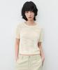 SUARE WOMEN Cotton Slub Crop Half Knit Butter
