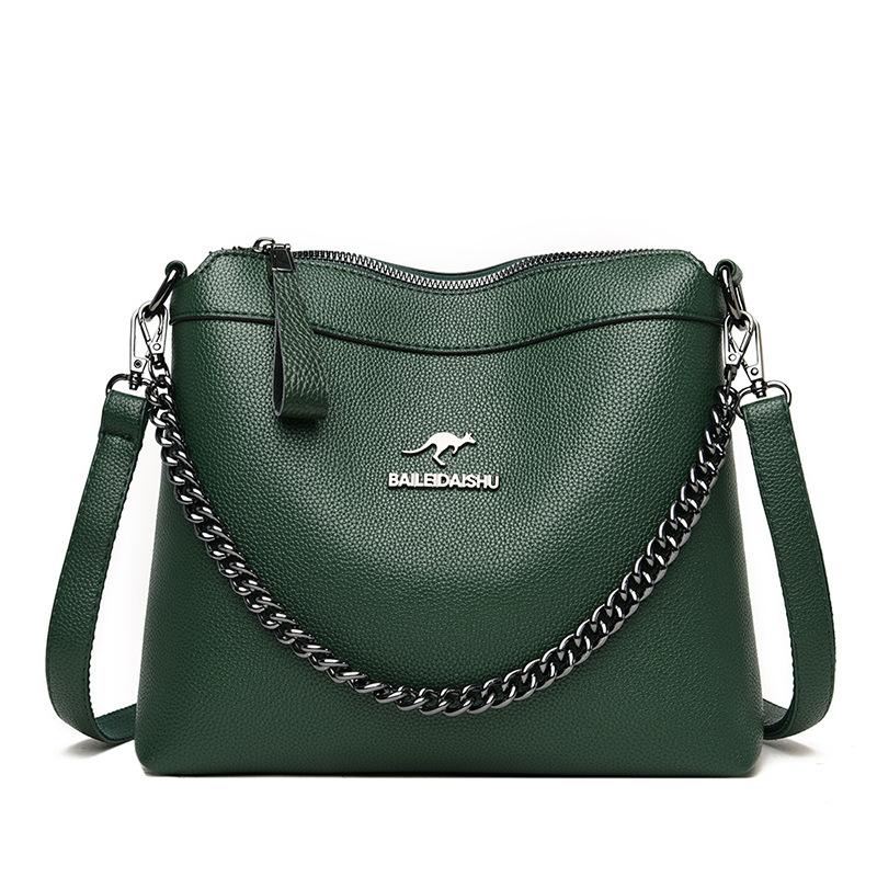 Large Capacity Women's Bag Middle-aged Women's Bag Crossbody Fashion Soft Leather Single Shoulder Crossbody Mother Bag