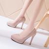 Spring and Autumn 12cm High Heels Thin Heels Waterproof Table Shoes Women's Patent Leather Women's Shoes 2024 New Spring and Autumn Single Shoes Wome