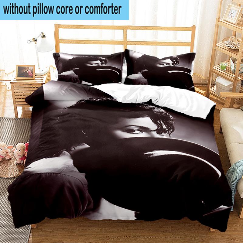3PCS Metallic Hair Style Michael Muisc 3pcs Bedding,Including 3PCS Duvet Cover And 2pcs Pillowcases Perfect for Christmas,Ideal for Bedroom, Dormitory