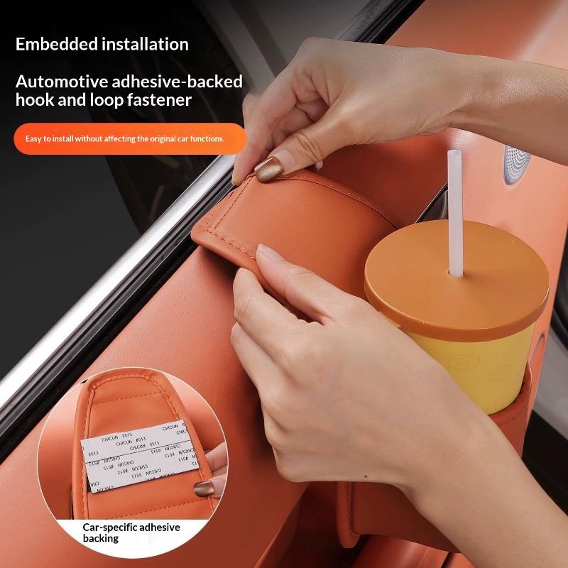 Car Door Side Storage Pocket Multifunctional Water Cup Holder Phone Organizer Car Beverage Holder Auto Interior Accessories