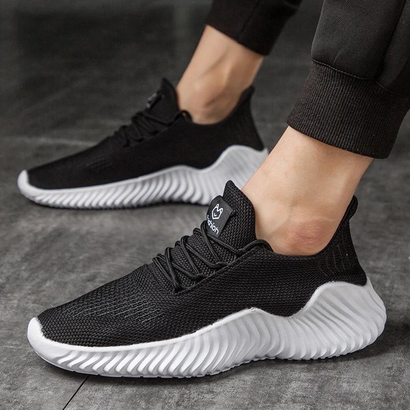 Mode Sommar Herr Sneakers Mesh Andningsbara Vita Bekväma Löparskor Tjock Sula Lätta Casual Sportskor Tenis Masculino