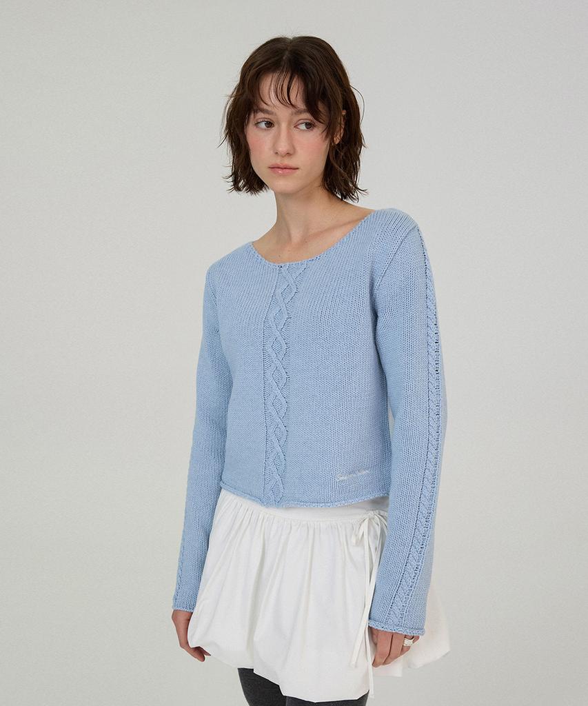 Sseomweeobeoteo Poy Wool Knit - Light Blue