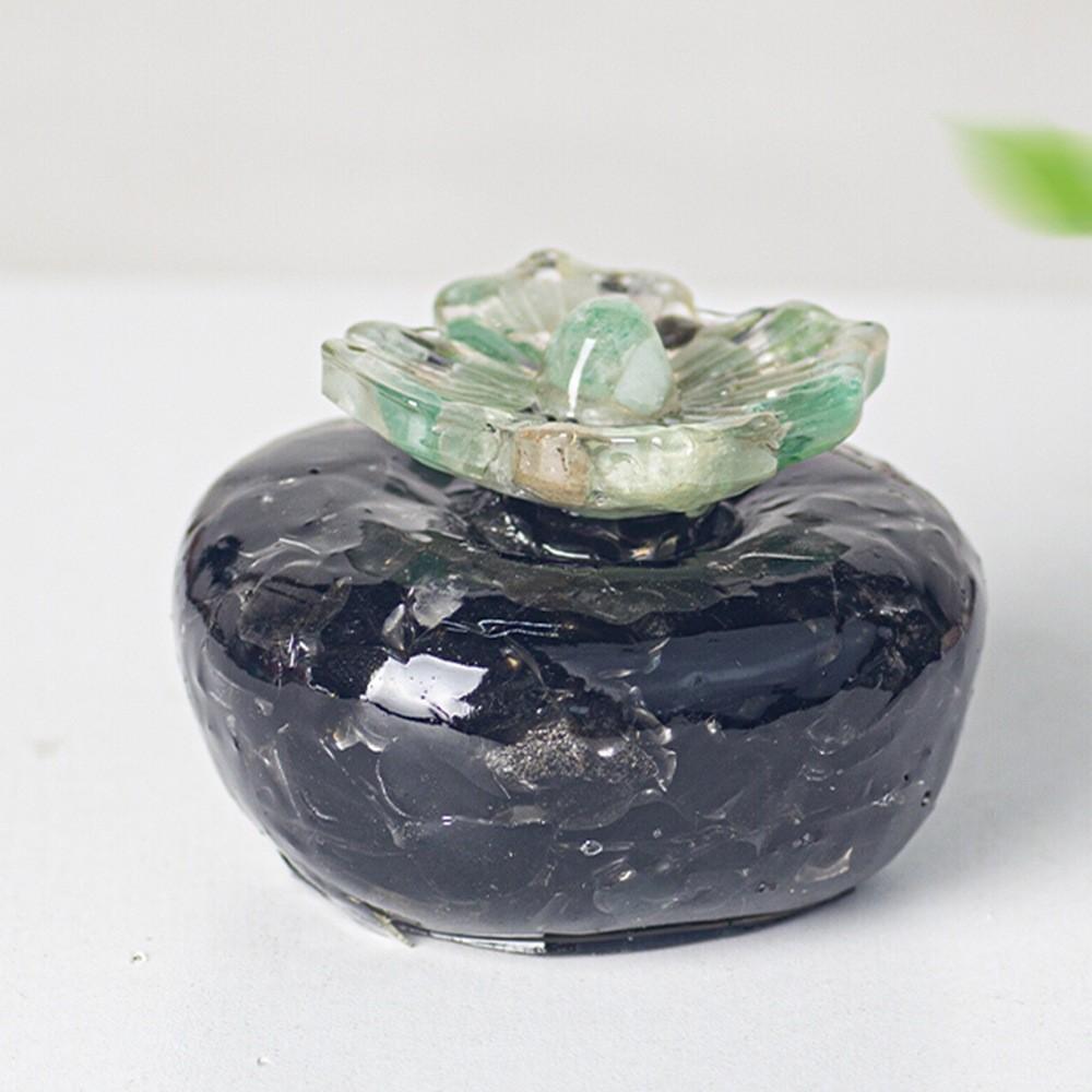 Natural Crystal Resin Decor Ornaments With Plant Shape For Home Living Room Decor