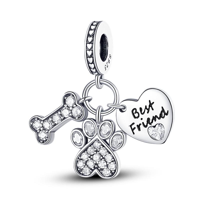 copper Pave Cubic Zircon Charm Butterfly Moon Bead Charms Charm Bead Charms Pendant Compatible With MULA Authentic Bracelets Fashion Do It Yourself Je