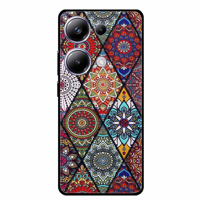 3D Präge Hülle Für Xiaomi Poco M6 Pro Handyhülle Blume Silikon Weiche Rückseite Für Xiaomi Poco M6 Pro Hülle PocoM6 M 6 Pro Capa