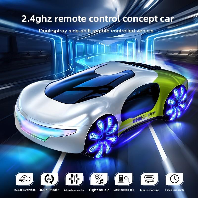 Magic Rc Stunt Car 2.4G Gesture Control Ev Concept Vehicle With Spray Music Flashing Led Lights Drift Toy Gift For Kids Birthday