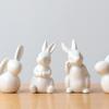 Happyyami Garden Bunny Figurines Landscape Bunnies Decoration 3Pcs Ceramic Bunny Rabbit Figurine Easter White Bunny Figurines Mini Tabletop Rabbit