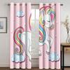 Cartoon Pink Lovely Unicorn Animal Girl Princess Kids Windows Curtains For Living Room Bedroom Bathroom Kicthen Door Home Decor