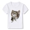 Magliette e camicette per bambini Maglietta per bambini carina peep testa di gatto magliette divertenti kawaii