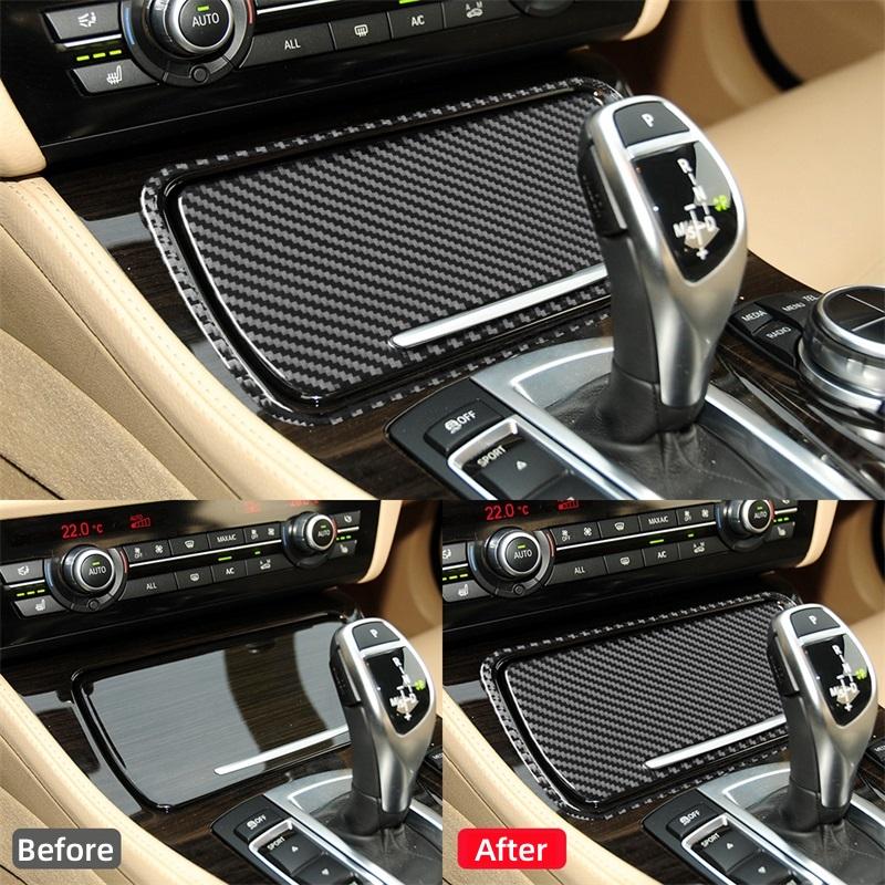 For BMW 5 Series F10 2011-2017 Accessories Carbon Fiber Interior Car Central Control Storage Box Panel Trim Cover Frame Stickers