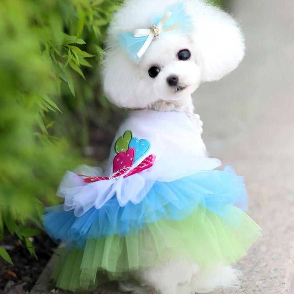Summer Pets Apparel Kiss Me Cotton Lace Tutu Skirt Pet Clothes Small Dog Cat Dress Princess Dress