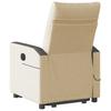 Massage Recliner with Rising Function Cream Fabric