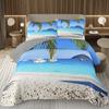 Strand Tagesdecke Tropische Palme Tagesdecke Set, Meer Ozean Quilt Set Twin King Size Küstenlandschaft Küstenthema Bettwäschesets