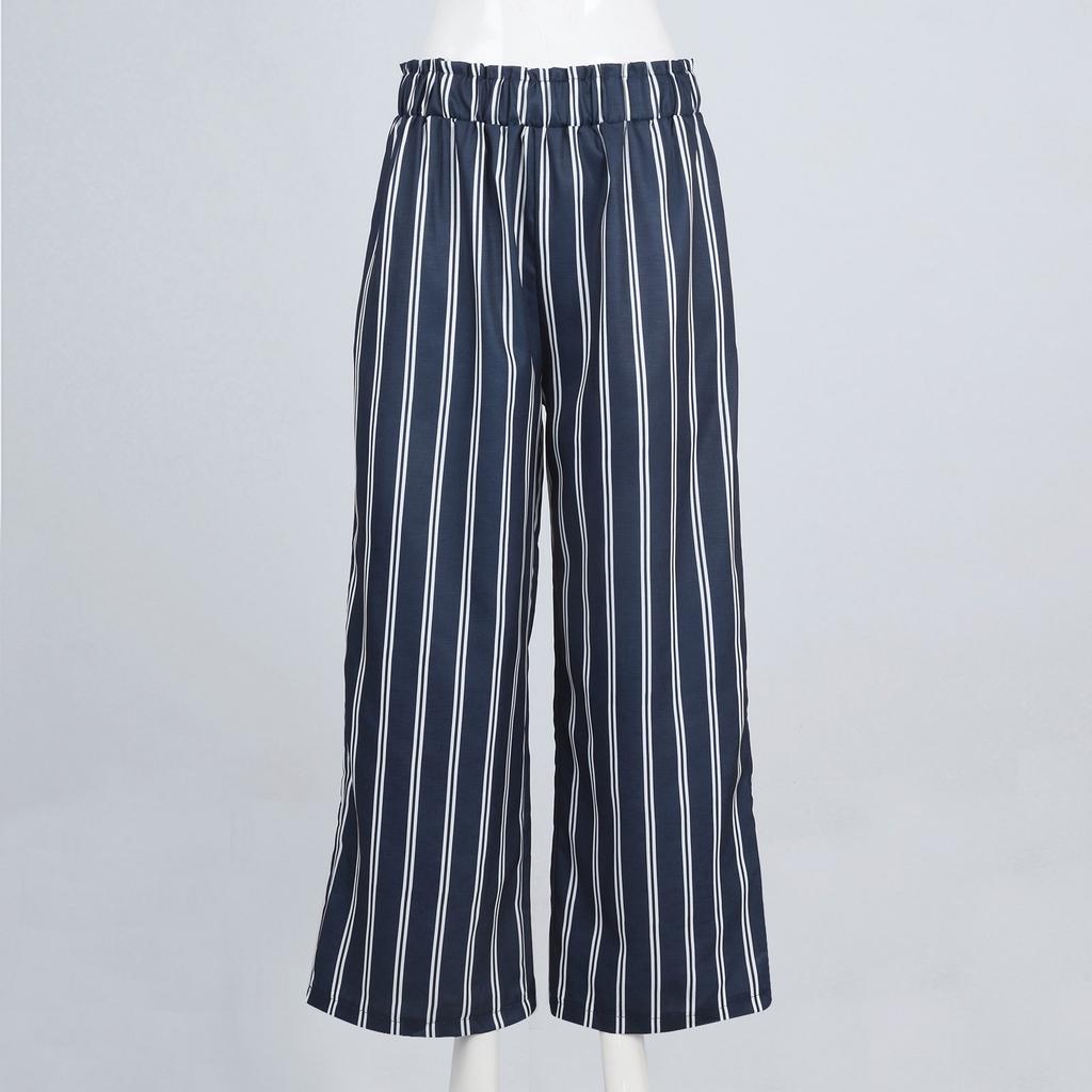 Striped Wide-Leg Pants Women's Loose Casual Pants Summer New High-Waisted Straight Loose Pants