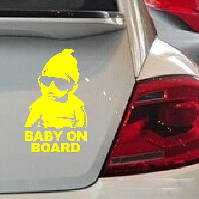 14x9cm BABY ON BOARD Coole hintere reflektierende Sonnenbrille für Kinder Autoaufkleber Warnaufkleber