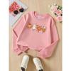 Girls' Halloween Long-sleeve Sweatshirt, Round-neck Fun Print Casual Top, Kids' Autumn Clothing, Suitable for Trick-or-treat Parties and Halloween