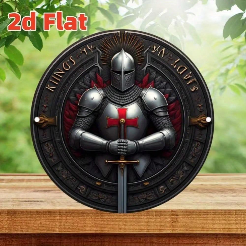 Metall Wandkunst Dekoration Mittelalterlicher Kreuzritter Templer Abzeichen Flaches Stahlblech Kunstwerk Mit Vorgebohrten Löchern