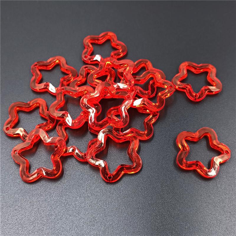 10Pcs 30mm Star Loose Beads Charms Creative Fashion DIY Jewelry Accessories Material Acrylic for Bracelet Earring Making Transparent Handmade