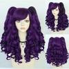 Cosplay Wig Synthetic Long Colored Curly Girls Lolita Cosplay Wig With Double Ponytails & 1pc Wig Cap