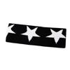 Star Embroidery Sports Headband for Running, Cycling, Yoga Black Headbands for Women No Slip Soft Hair Accessories