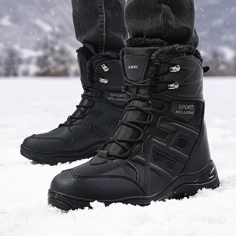 Winter Men's Warm Hiking Boots Outdoor Plush Snow Boots 39-46