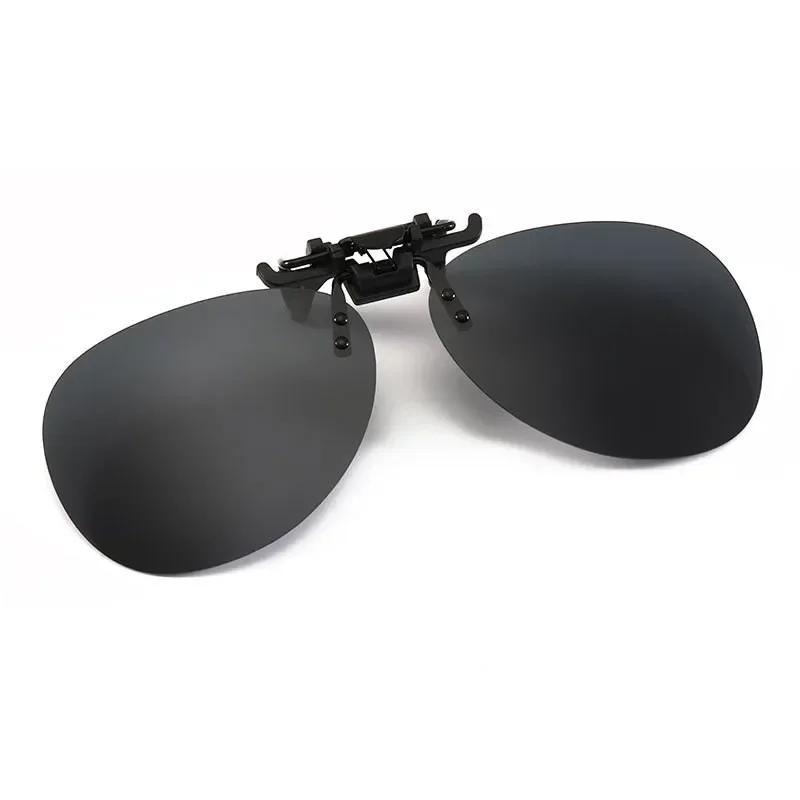 Unisex Polarized Clip On flap up Sunglasses UV 400 Protection Mens Womens Night Vision Driving Goggle Vintage Clip Glasses