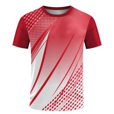 2023 Quick Drying Table Tennis Wear Men's Printed T-shirts Breathable Women's Fitness Wear Boys' Large Badminton Training Tops