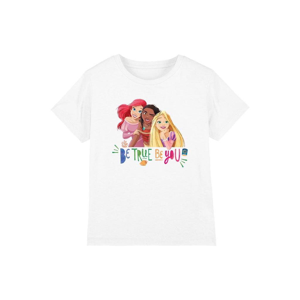 Disney Princess Childrens/Kids Be True, Be You Ariel Moana Rapunzel T-Shirt