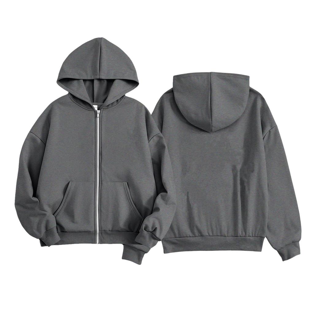 Girls' Lightweight Zip Up Hoodie with Pockets Long Sleeve Color Casual Top for Everyday Wear