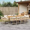 Vidaxl 13-Cz. Garden Furniture Set With Cushions, Beige, Poly Rattan