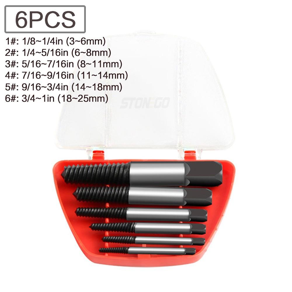 5PCS/6PCS Broken Screwdriver Remove Bit Set Carbon Steel Double Sided Screw Pull Center Bit Removal Tool Set