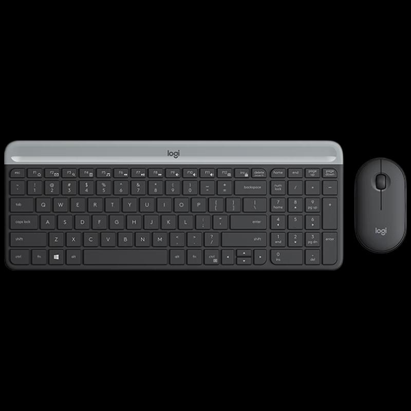 Logitech מקלדת ועכבר אלחוטיים דקים MK470