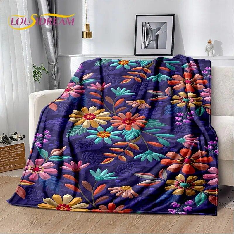 Nordische 3D-Gänseblümchen-Blume, weiche Plüschdecke, Flanelldecke, Überwurf, Decke für Wohnzimmer, Schlafzimmer, Bett, Sofa, Picknick, Bettdecke