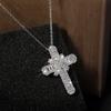 Luxus Damen Weißer Kristall Anhänger Halskette Charm Farbe Kette Halskette für Damen Niedlich Braut Kreuz Hochzeit Halskette
