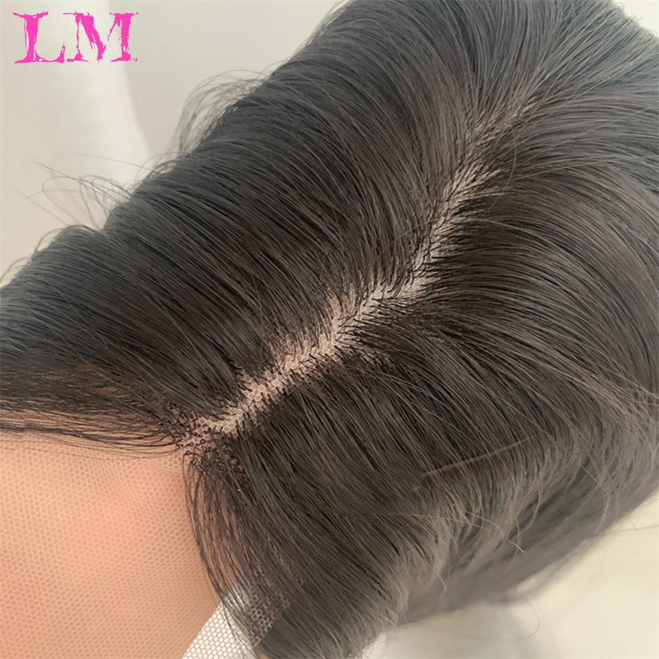 LM Long Straight Black Lace Front Wig Natural Black Pre Plucked Synthetic Lace Front Wig For Women Glueless Heat Resistant Fiber