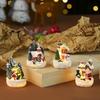 1Pcs Christmas Light-Up Resin Houses Ornaments Christmas Houses Lighted Xmas Village Houses Figurines