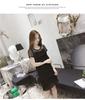Summer Lace Patchwork Chiffon Dress, Short-Sleeved Fairy Style Cake Skirt In Black