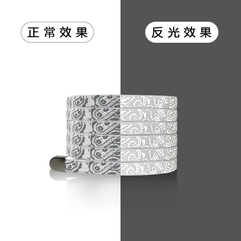 Elastic Shoelaces for Sneakers Flat Shoelaces No Tie Flower Printing Lazy Shoestring Accessories for Women Men Kids Couples