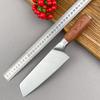 Meat Cleaver Stainless Steel Slicing Knife Laser Damascus Pattern Meat Chopping Butcher Knife Wood Handle Kitchen Chef Knife