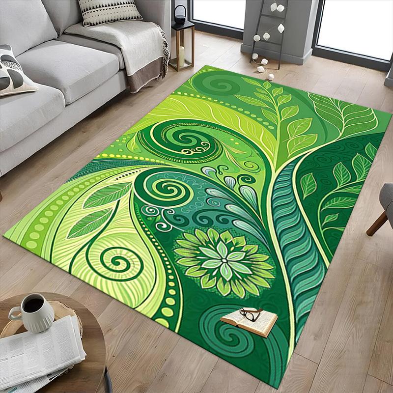 1PC Leaf Pattern Extra Large Non Slip Floor Carpet, Office, Family, Bedroom, Studio Large Area Rug Indoor Rugs, Vibrant Colors