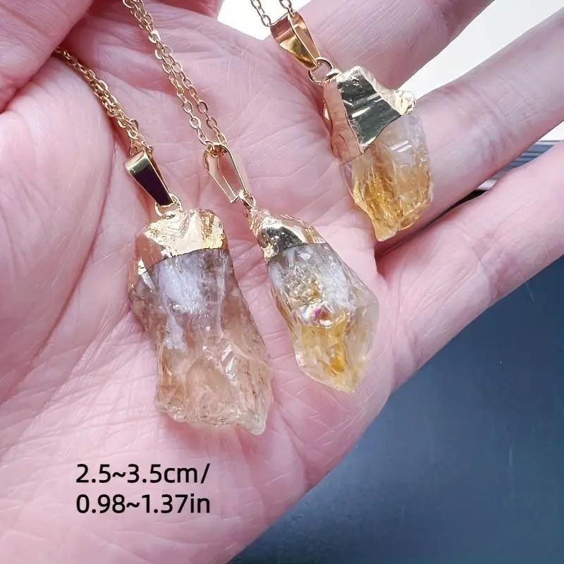 Natürlicher gelber Kristallanhänger aus Brasilien mit Wassertropfen-Design für die DIY-Schmuckherstellung
