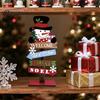 Holiday Mantle Decorations Christmas Table Decoration, Rustic Wooden Tabletop Sign, Vintage Farmhouse Decorative Indoor Party Decor Desktop Plaque for